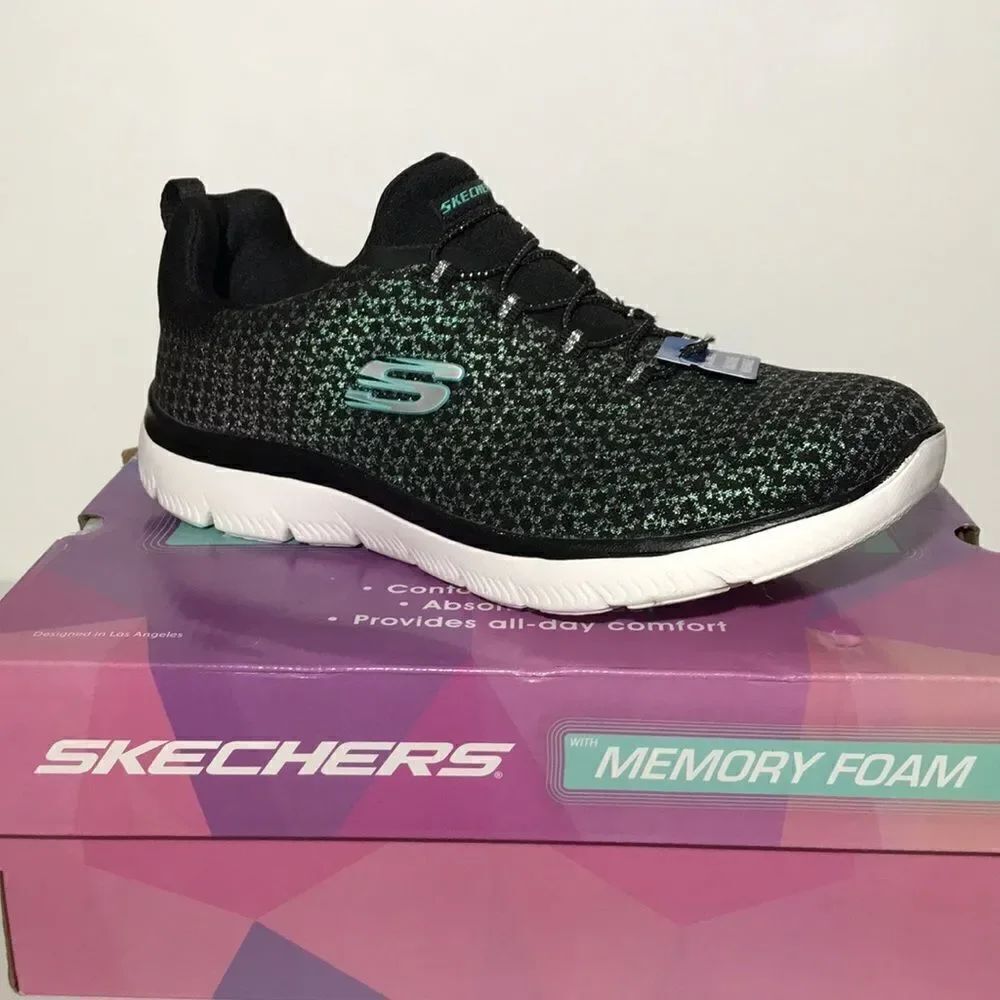 Skechers Summits Glowing Iris Washable Mesh Bungee Sneakers - Picture 2 of 8